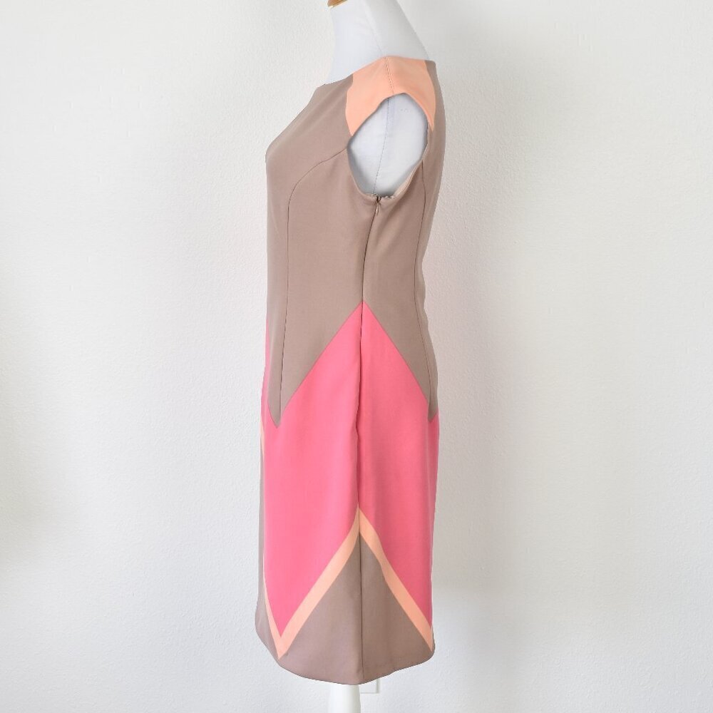 Maggy London Color Block Scuba Sheath Dress - 10 - Picture 7 of 8